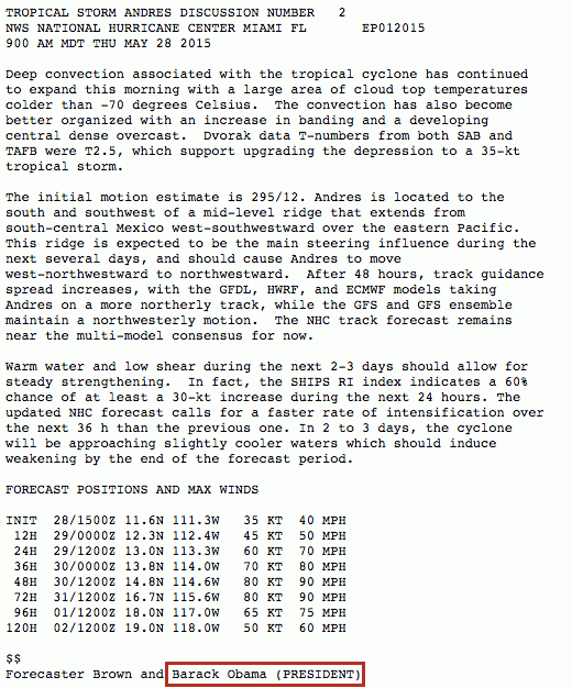 Obama Issues Tropical Storm Forecast, Does Twitter Q&A