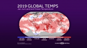 2019 Global Temperature Anomalies Through June