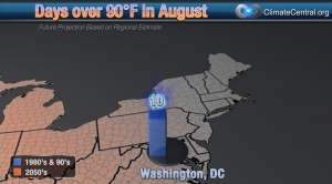 Washington: August Days over 90 Degrees